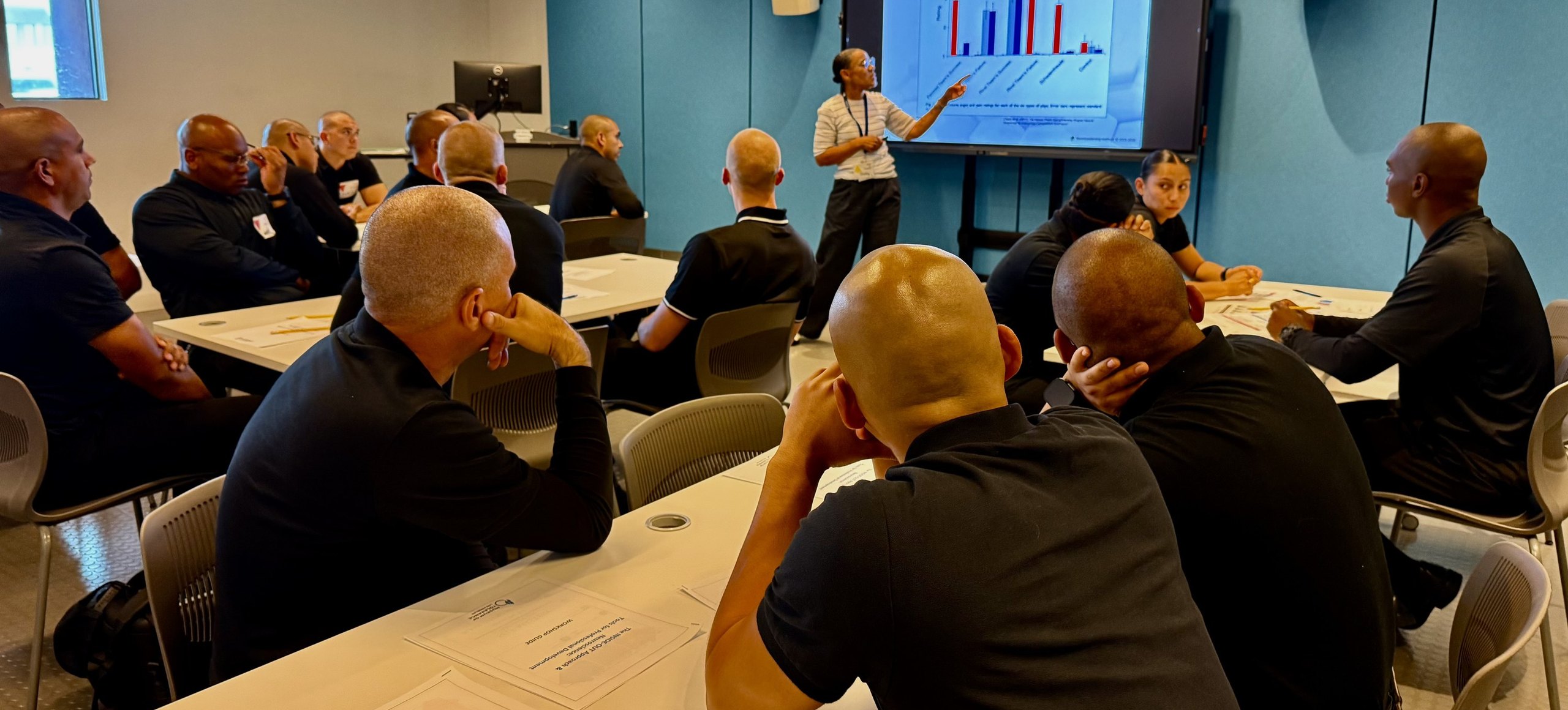A group of officers in a Tools for Tolerance training session