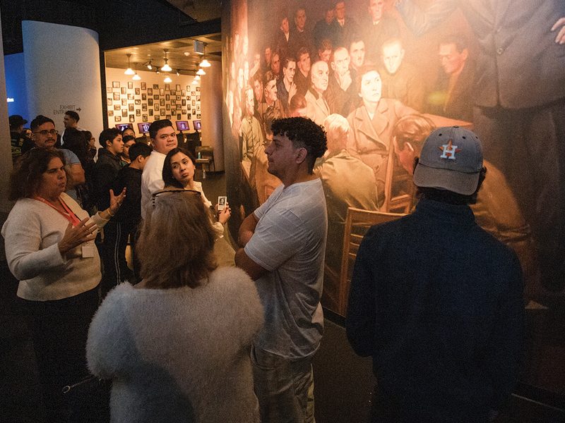 A group in the museum galleries