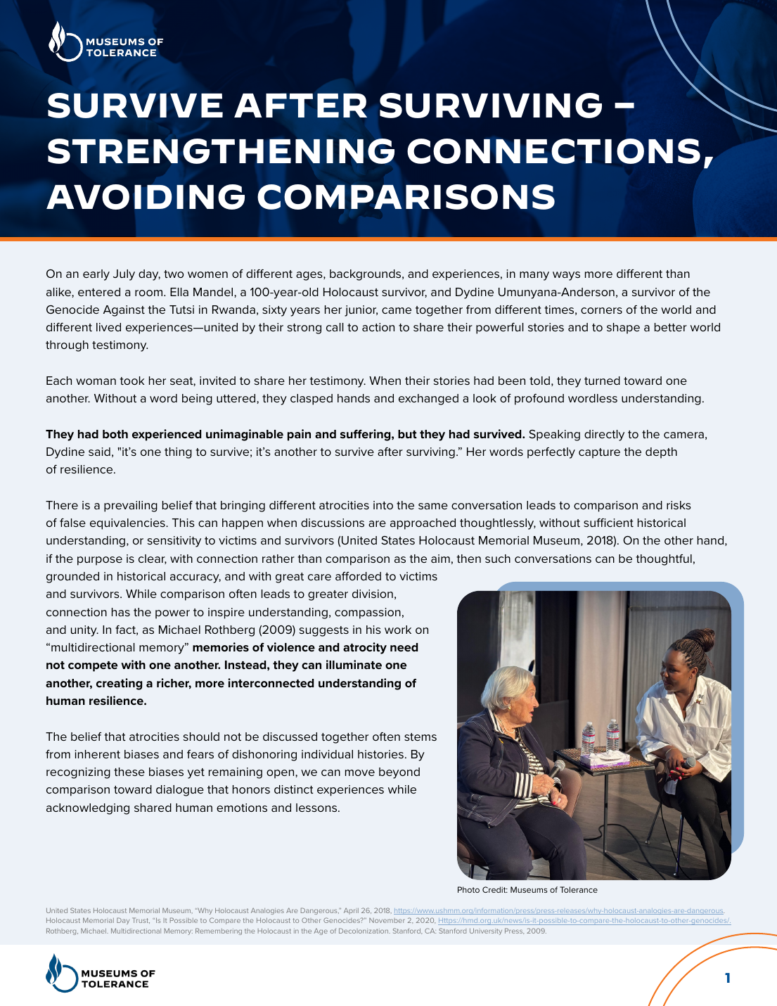 Strengthening Connections, Avoiding Comparisons