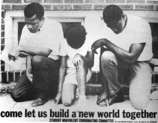 SNCC Poster. Photo taken during Cairo, IL protests by Danny Lyon, 1962. www.crmvet.org