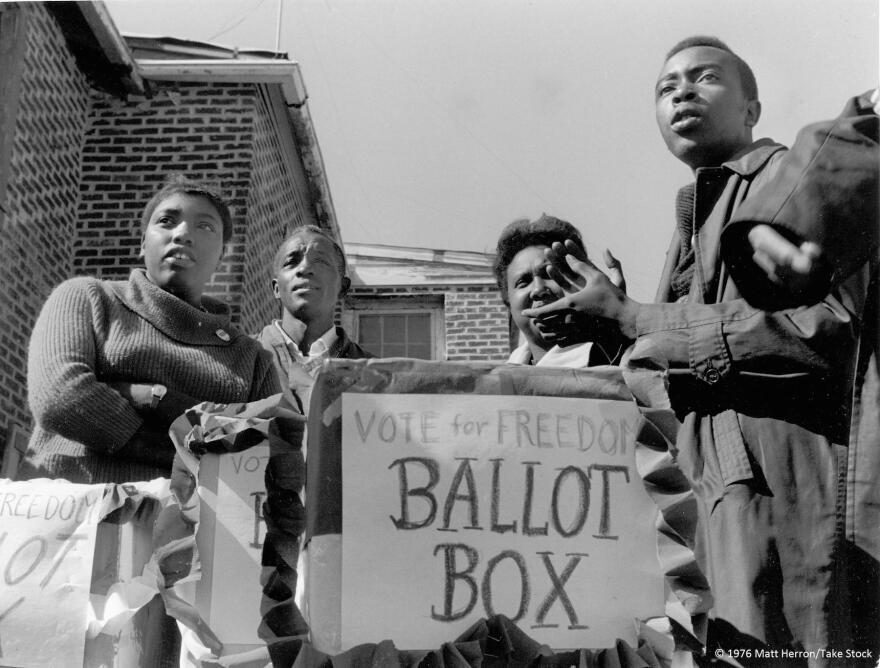 Mississippi Freedom Summer activists with ballot box, 1964. Photo Credit: Matt Herron